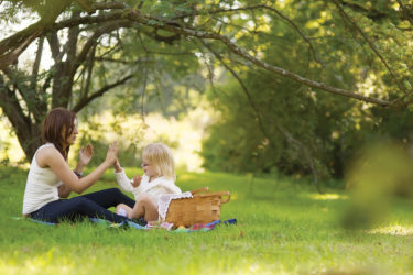 Mother and child on picnic