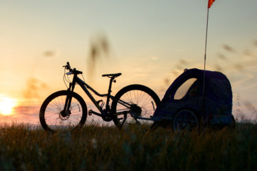 Bike with trailer attached