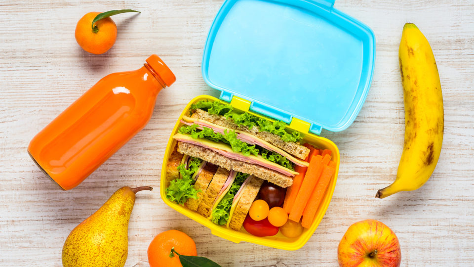 Lunch box with fruit