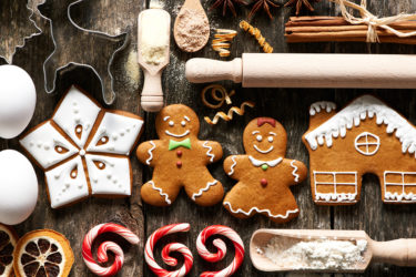 Cookies on wooden table