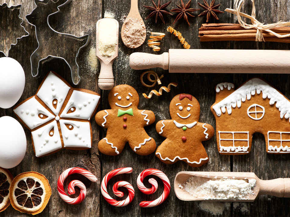 Cookies on wooden table