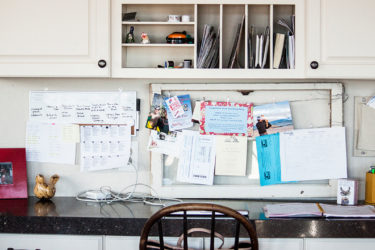 Close up of family communication center