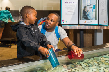 Father and son at the Children's Museum of Denver at Marsico Campus