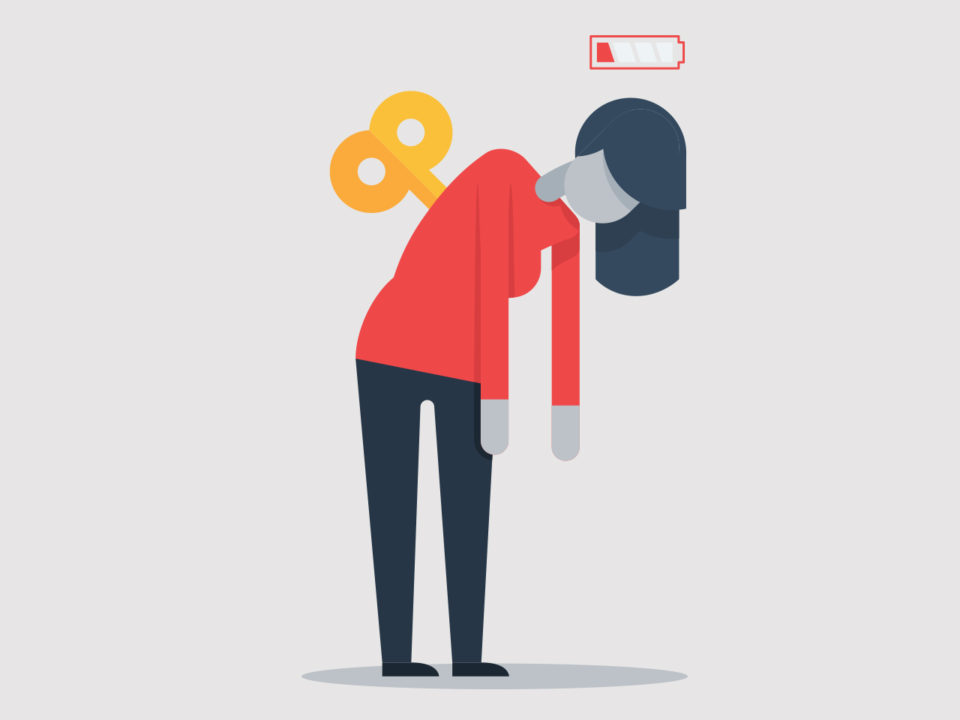 Illustration of woman with low energy