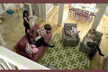 Women talking inside Extended Hands of Hope