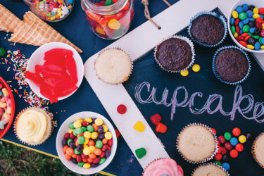 Close up of cupcake bar
