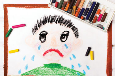 Child's drawing of a depressed person