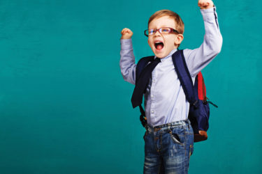 Child bouncing into the classroom.