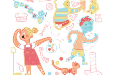 Little girl learning about pet care