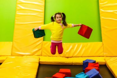 girl on trampoline