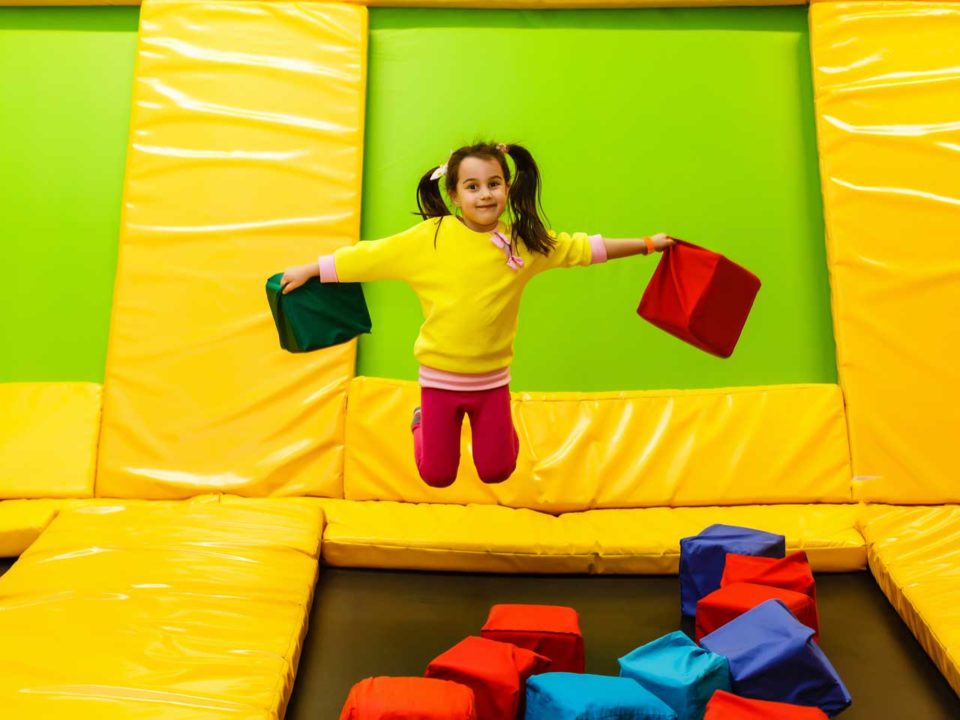 girl on trampoline
