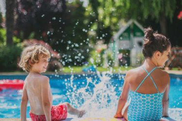 Kids swimming