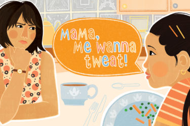 mom with child baby talking