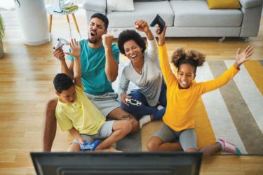 Family gaming together