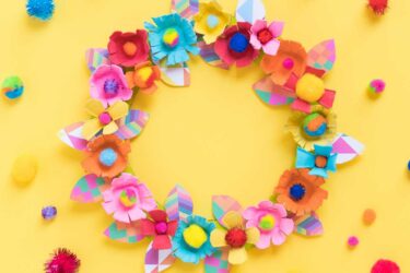 Easter egg carton wreath
