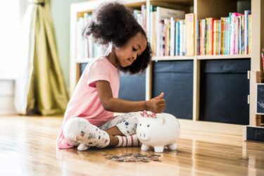 Girl counting out change