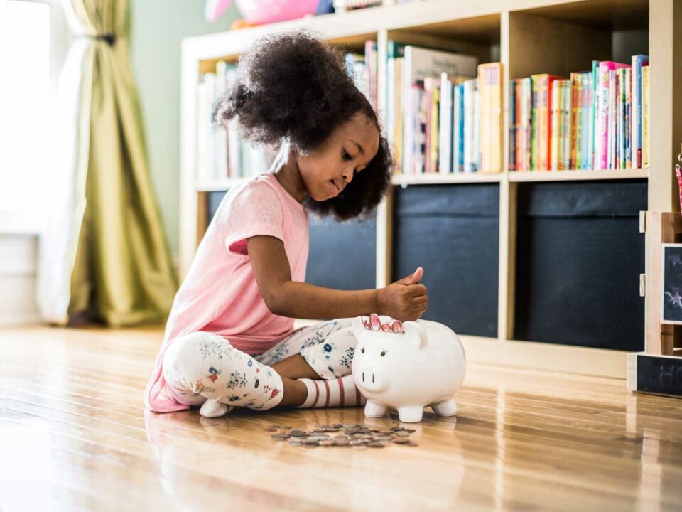 Girl counting out change