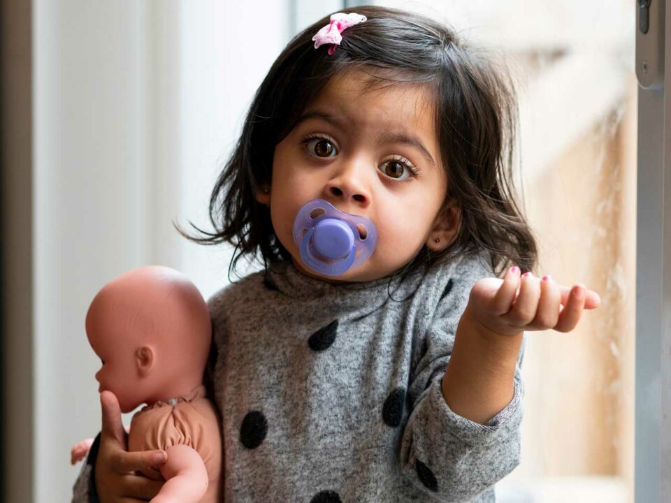 Toddler with pacifier