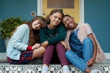 Children on front porch
