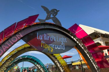 Welcome sign at LuBird Light Playground