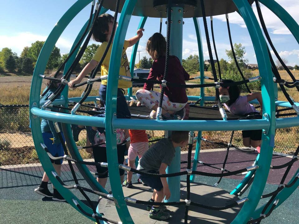 Show example of spinning play structure at LuBird's Light Playground.