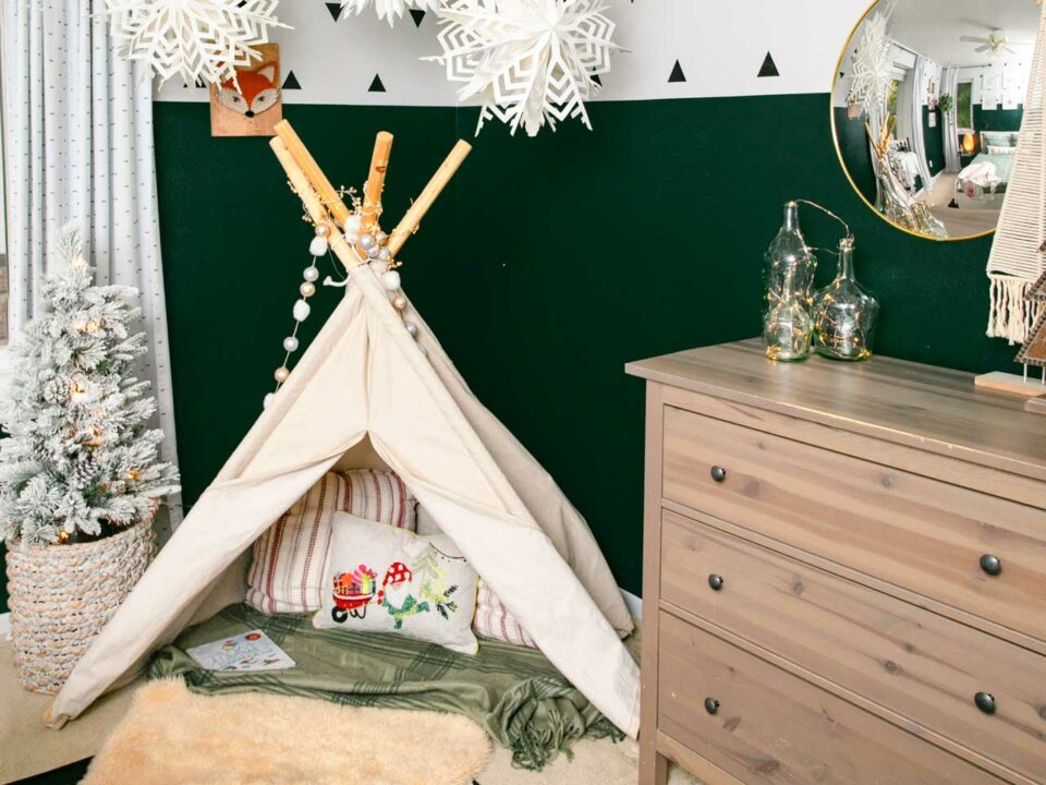 Cozy tent in bedroom