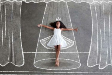 Child dreaming of being a ballerina