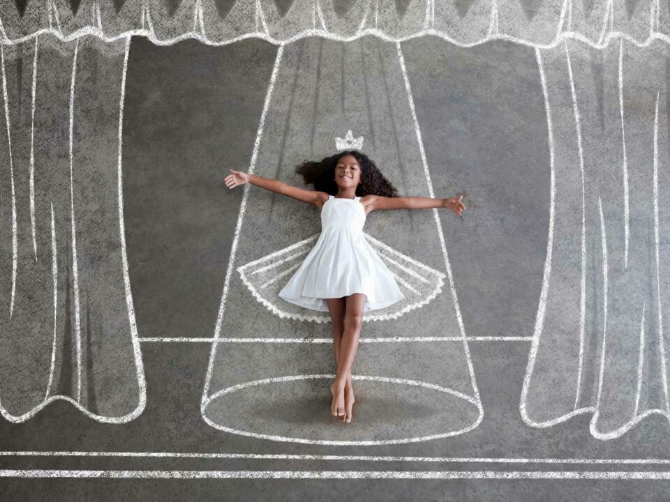 Child dreaming of being a ballerina