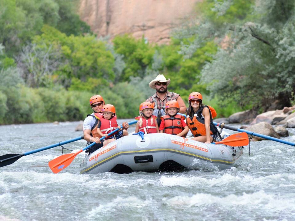 Family float down Echo Canyon